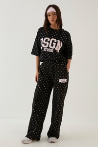 <b>Women</b> Black Wide Leg Sweatpants High Waist Drawstring Casual Loose Fit <b>Lounge</b> Trousers Straight Leg Jogger <b>Pants</b> Wholesale Wear - Product Image 5