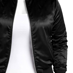 Veste en satin noire personnalisée pour femme avec logo grec brodé, séchage rapide, style sororité tendance, vente en gros - Product Image 6