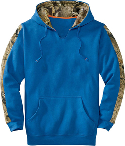 Sweat-shirt à capuche orange pour homme avec manches et doublure camouflage en polaire, coupe classique, vêtement décontracté pour l'automne - Product Image 3