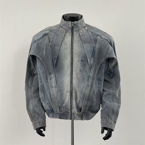 Mens Oversized <b>Denim</b> Jacket Relaxed Street Fashion Loose Fit Washed Jean Outerwear Casual Daily Layer <b>Coat</b> - Product Image 6