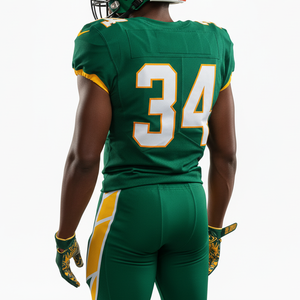 Uniformes de Fútbol Americano Personalizados al por Mayor 2026, Secado Rápido, Protección UV, Color Verde Sólido, para Adultos - Product Image 5