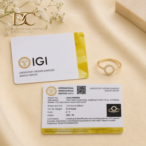 Fine Elegant 14KT Solid Yellow Gold <b>Circle</b> Halo <b>Ring</b> with Lab Grown Diamond Women's Wedding & Party Jewelry Manufacturer - Product Image 6