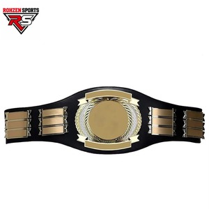 Rohzen Sports Custom Gold Championship <b>Belt</b> Leather <b>Wrestling</b> Boxing Title Strap - Product Image 5