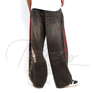 Pantalones Vaqueros Anchos Personalizados para Hombre, Estilo Casual, Retro Clásico, Holgados, Hip Hop, Vintage, Hechos en Pakistán - Product Image 2