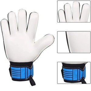 Gants de gardien de but de football à doigts entiers avec sangle de poignet réglable, en PU, respirants, antidérapants, unisexes, pour usage sportif - Product Image 1