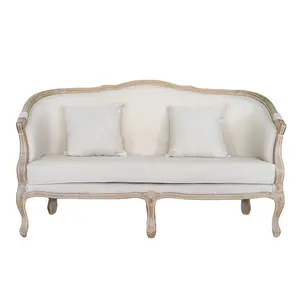 French Style Hotel Fabric Louis Carved Armchair Wedding Sofa For Living Room Events Furniture