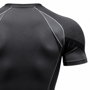 T-shirt de compression athlétique pour homme, anti-UV, à séchage rapide, anti-transpiration, pour entraînement, course, gym, natation, surf et activités sportives - Product Image 5