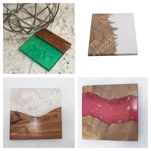 ที่รองแก้วเครื่องดื่มสุดสร้างสรรค์แผ่นไม้อีพอกซีแผ่นไม้งานฝีมือดีไซน์ไม่เหมือนใคร - Product Image 5