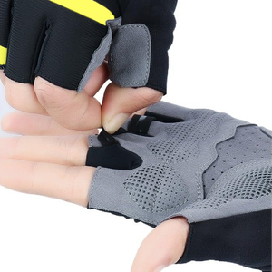 Lightweight Cycling Gloves For Triathlon And Racing Half Finger Trendy Design Padded Palm Ventilated Mesh <b>Back</b> Fit Gloves - Product Image 3