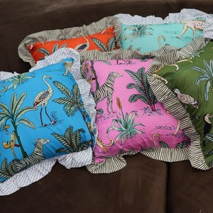 Housse de coussin en coton faite à la main avec volants et imprimé floral, lot en gros, coussin décoratif lavé pour canapé, pour usage domestique ou hôtelier - Product Image 6