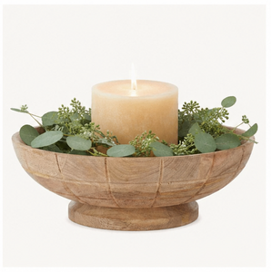 Modern Natural <b>Mango</b> <b>Wood</b> Footed <b>Bowl</b> Round Decorative Pedestal Serving <b>Bowl</b> for Fruit Salad and Snacks Premium Kitchenware <b>Bowl</b> - Product Image 4
