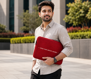 Funda para Portátil de Yute Roja con Cierre de Cremallera, Estilo Moderno, Funda Protectora para Oficina y Uso Diario, para Portátiles y Bolsas de Viaje - Product Image 4