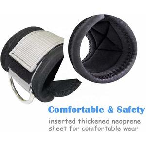 Personalizado gimnasio ajustable D anillo tobillo muñequeras a granel acoplable Cable máquinas pierna entrenamiento protección soporte tobillo correa para - Product Image 2