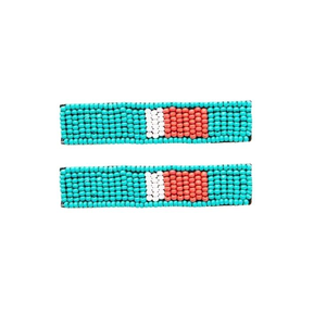 Pince à cheveux brodée à la main avec perles, accessoires de coiffure en perles de verre multiples, design indien, pince à cheveux faite à la main - Product Image 2
