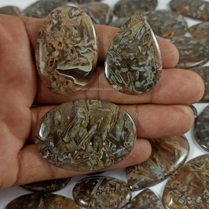 High Quality Stick Agate Natural Stone Cabochons Hand Polished Gemstone Silver Brass Jewelry Making - Product Image 1