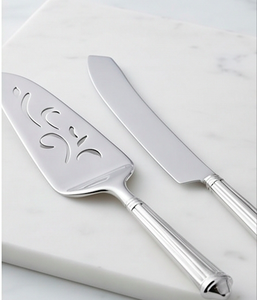 Stainless Steel Cake Server <b>Set</b> 2 Pieces Silver Cake Knife And Spatula With Elegant Design For Weddings And Parties - Product Image 2
