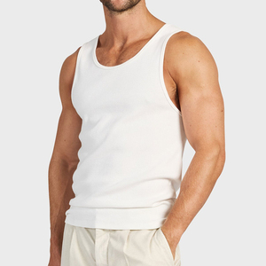 High Quality Sports Vest Custom Sleeveless <b>Cropped</b> Boxy Fit Muscle Gym Tank <b>Top</b> <b>For</b> <b>Men's</b> Streetwear - Product Image 3