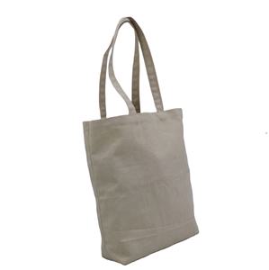 Bolso de mano promocional de lona natural para el mercado de comestibles, tela orgánica de algodón crudo natural plegable, liso, diseño personalizado, 10 OZ - Product Image 2