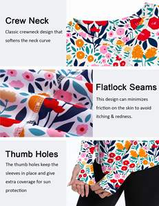 เสื้อผ้าพิมพ์ลายดอกไม้สวยงาม ผ้ายืดโพลีเอสเตอร์ พิมพ์ลายด้วยความร้อน สำหรับทุกเพศทุกวัย ป้องกันแสงแดด UPF50+ เหมาะสำหรับตกปลา สวมใส่ง่าย - Product Image 5