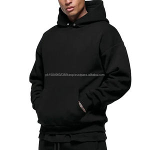 Nouveau bouton pression à la mode 450gsm sweat à capuche lourd français éponge box fit sweat à capuche goutte épaule hommes sweat à capuche surdimensionné - Product Image 1