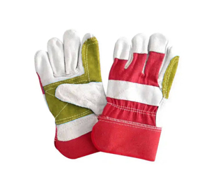 Top Quality Warm Cow Split Leather Combination <b>Gloves</b> Reinforced Palm Rubber Cuff Cowhide Leather Working <b>Gloves</b> for Winter - Product Image 2