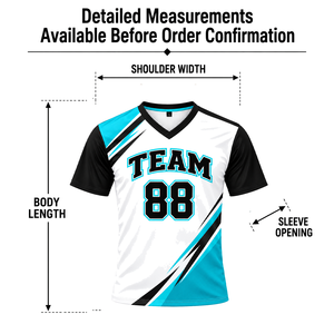 เสื้อกีฬาคอวีแบบยูนิเซ็กซ์ พิมพ์ลายแบบซับลิเมชั่น แขนสั้น โพลีเอสเตอร์ 100% หมายเลขทีม 88 ชุดยูนิฟอร์มตาข่ายระบายอากาศแบบสั่งทำพิเศษ - Product Image 2
