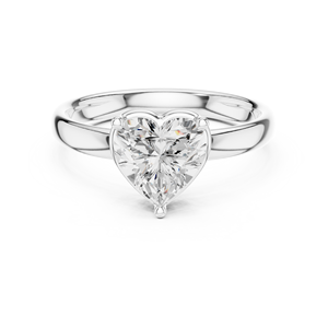 Bague de fiançailles solitaire en argent pour femme avec diamant taille cœur, bijoux fins romantiques, moissanite taille cœur de luxe en argent 925 pour femme - Product Image 1