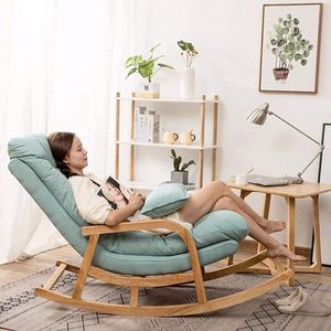 Teak Wood Rocking Chair Wood Rocking Chair for Living Room Home Decor Relaxing Seat for Adult with Armrest - Product Image 3