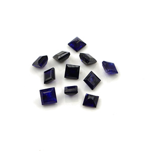 Saphirs bleus naturels de Bangkok, carrés calibrés de 3 mm, pierres précieuses de saphir bleu naturel facettées pour la création de bijoux - Product Image 1
