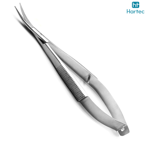 Tijeras de Acero Inoxidable con Punta Curva para Recortar y Dar Forma a Pestañas y Cejas, para Diestros, con Resorte para Cutículas - Product Image 2