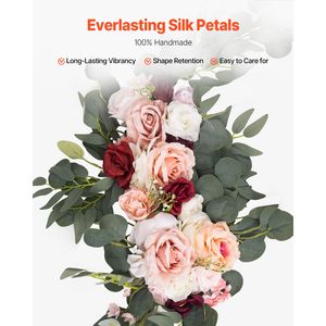 Kit di Fiori Artificiali Rosa per Arco Nuziale da 2,4 m, Composizione Floreale per Feste, 2 Pezzi di Drappeggi e 3 Pezzi di Sheer (Confezione da 5) - Product Image 4