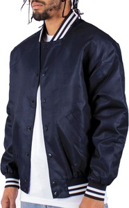 <b>Men's</b> Red Varsity <b>Jacket</b> Turn-down Collar Button Closure Casual Style Autumn Wear Regular Fit Solid Color Polyester Material - Product Image 5