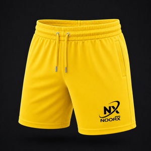 Pantalones Cortos Deportivos de Secado Rápido para Hombre NOORX, Blancos, con Cordón en la Cintura, Bolsillos, Logotipo Estampado en la Parte Delantera, Estilo Jogger, Lavables a Máquina, de Longitud Media - Product Image 4