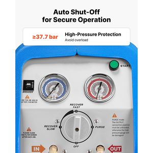 Máquina de Recuperación de Refrigerante Portátil de 1 HP, 120V, 60Hz, Doble Cilindro, para Líquido y Vapor, 1750 RPM - Product Image 6