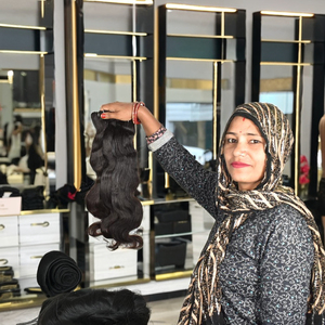 Vente en gros 100% extensions de cheveux humains bruts non transformés couleur noire naturelle paquets Bodywave vierges vendeur de cheveux indiens - Product Image 2