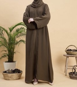 2026 New Style Modest Abaya Robe Islamic Clothing Front Open Muslim Women Long Dress Polyester Floral V Neck Gulf Clothing - Product Image 5