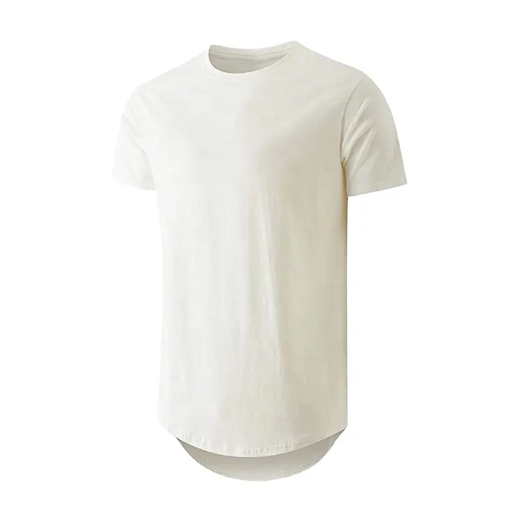 2021summer fashion scallop hem t shirt mens hip hop tees curved hem extra long line mens t shirts