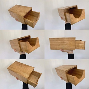 Medium Rectangular <b>Wood</b> <b>Crate</b> Boxes with Woven Rattan Sides, Is Perfect for Storing Wine, Cakes, and Holiday Presents - Product Image 5