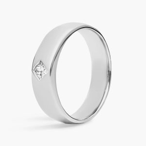 Bague en or jaune avec diamant taille princesse unique et ensemble boussole - Product Image 3
