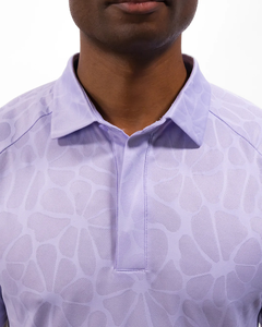 Custom <b>Men's</b> Light Purple Geometric Print Short Sleeve for Shirt Quick Dry Knitted Fabric Anti-Wrinkle Smart Casual Style - Product Image 6