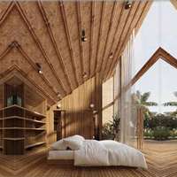 Agro Pod Modulaire de Haute Qualité 42m² Bungalow Industriel Moderne 40HC Serres Préfabriquées en Bambou Garantie 5 Ans Maison