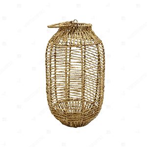 Modern Organic Oval Jar Seagrass Lantern Candle Holder Hanging <b>Rope</b> Lanterns Garden Glass Candle Holder <b>Light</b> Interior Decor - Product Image 3