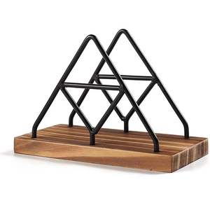 Modern Luxury Eco-Friendly Handmade Table Top <b>Tissue</b> & Napkin <b>Holder</b> with Wooden Base Premium Quality Metal Wire - Product Image 1