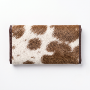 Portefeuille Trifold en Cuir de Vachette Véritable avec Poche Zippée, Fentes pour Cartes et Fermeture à Bouton-Pression – Style Western Bohème Cowgirl - Product Image 2