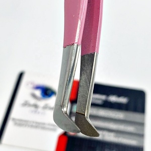 Pince à épiler à pointe en fibre de botte courte en couleur rose Extensions de cils Pince à épiler Logo personnalisé Accessoires Outil et pince à cils - Product Image 4