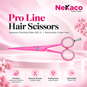 Ciseaux de coiffure professionnels roses japonais en acier inoxydable 4Cr13, tranchants, pour droitiers - Product Image 2