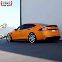 Kit Carrosserie V Style en Carbone Sec pour Tesla Model S : Lame de Pare-chocs Avant, Jupes Latérales, Diffuseur Arrière, Aile, Capot et Aileron Arrière - Vente Directe Usine