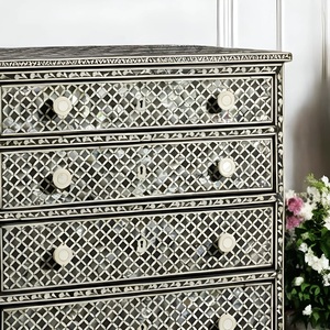 ILAHI's Bone Inlay <b>Drawer</b> Modern Design Agate Detailing <b>Storage</b> Portable Home Furniture - Product Image 3