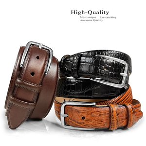 Cinturones de Cuero Liso de Alta Calidad al por Mayor, Cinturones con Hebilla Automática sin Agujeros, Cinturones Casuales para Hombre Elegantes y Versátiles - Product Image 1