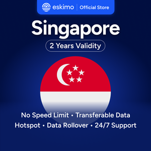 eSIM ของ Eskimo Travel Singapore ความจุ 30GB ความเร็วสูง 4G/5G ไม่ต้องใช้ซิมการ์ดแบบกายภาพ ใช้งานได้ 2 ปี โอนข้อมูลไม่จำกัด - Product Image 1